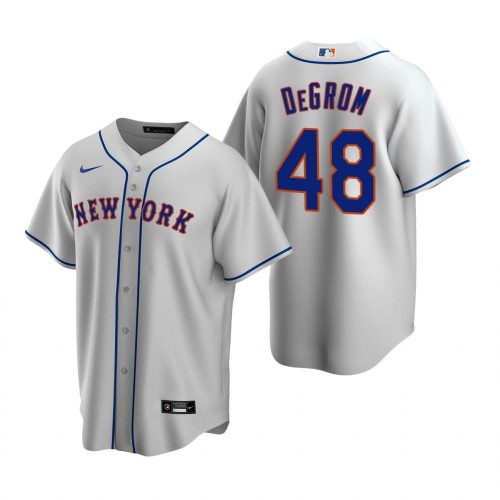 Men's New York Mets White #48 Jacob deGrom New Grey Cool Base Stitched MLB Jersey