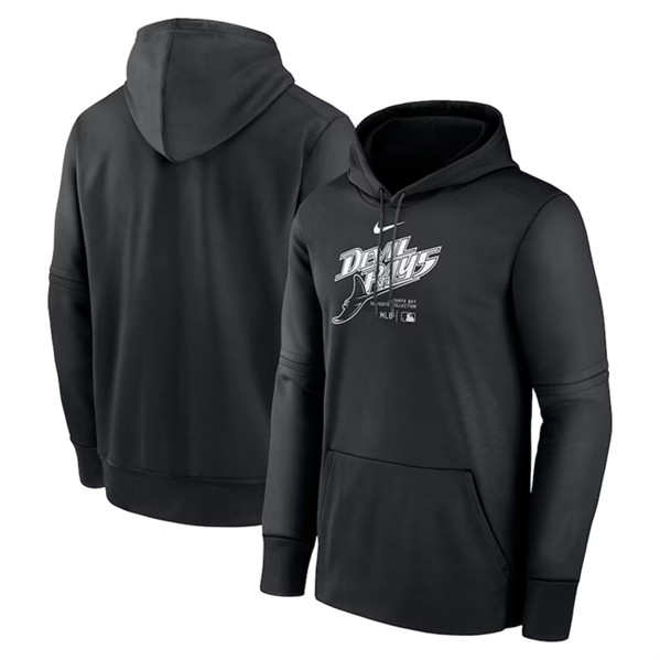 Men's Tampa Bay Rays Black Collection Practice Performance Pullover Hoodie
