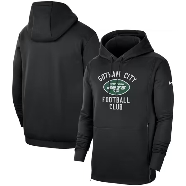 Men's New York Jets Black Local Performance Pullover Hoodie