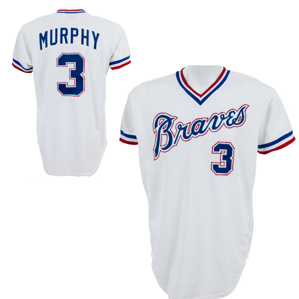 Men's Atlanta Braves #3 Dale Murphy White Stitched Baseball Jersey