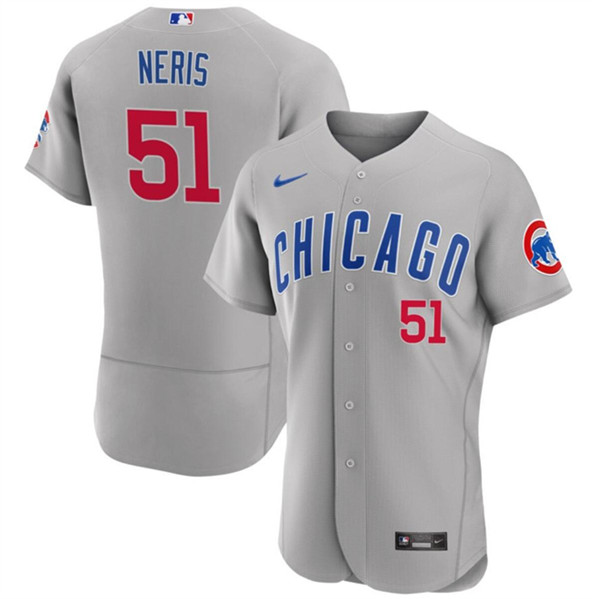 Men's Chicago Cubs #51 Héctor Neris Gray Flex Base Stitched Baseball Jersey