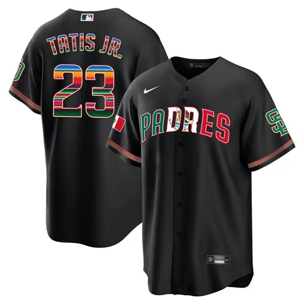 Men's San Diego Padres #23 Fernando Tatis Jr. Mexico Black Cool Base Stitched Baseball Jersey