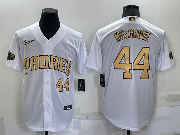 Men's San Diego Padres #44 Joe Musgrove White 2022 All-Star Cool Base Stitched Baseball Jersey