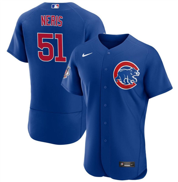 Men's Chicago Cubs #51 Héctor Neris Blue Flex Base Stitched Baseball Jersey