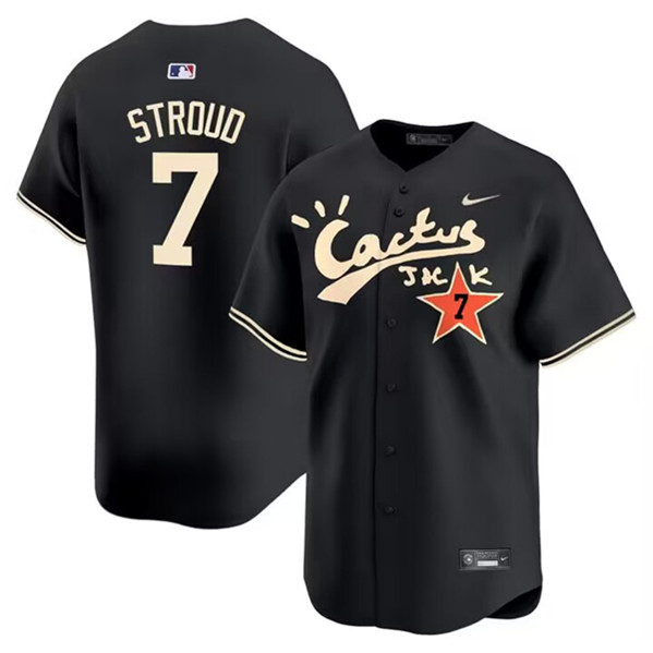 Men's Houston Astros Customized Black Cactus Jack Vapor Premier Limited Stitched Baseball Jersey