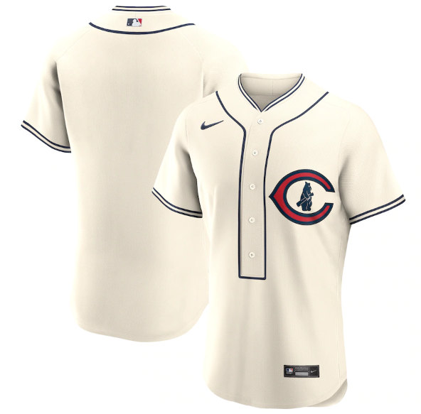 Men's Chicago Cubs Blank Cream 2022 Field of Dreams Stitched Baseball Jersey