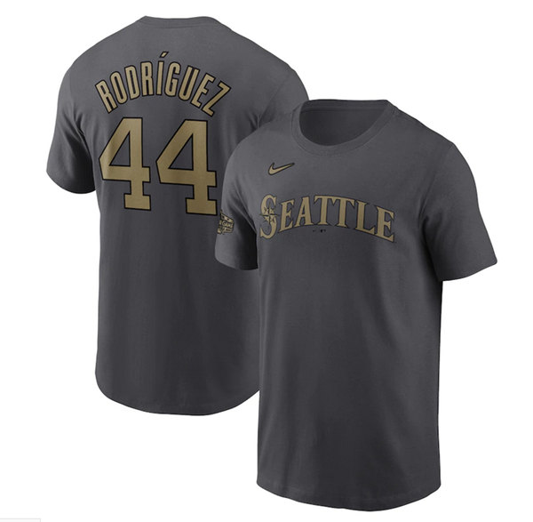 Men's Seattle Mariners #44 Julio Rodríguez Charcoal 2022 All-Star T-Shirt
