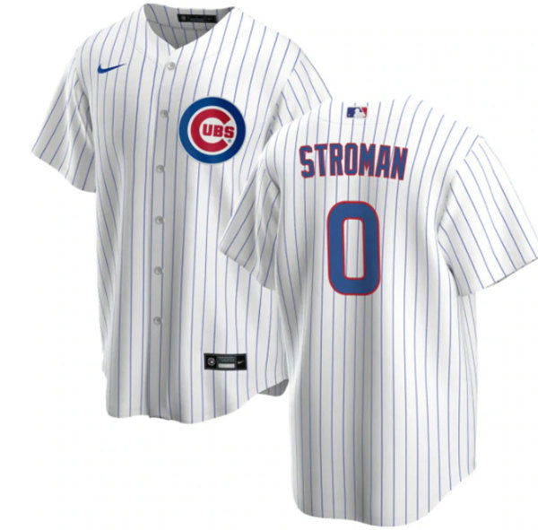 Men's Chicago Cubs #0 Marcus Stroman White Cool Base Stitched Baseball Jersey