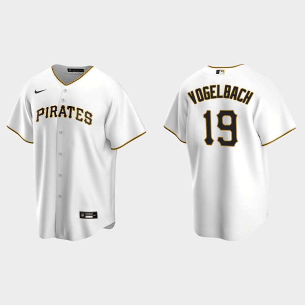 Men's Pittsburgh Pirates #19 Daniel Vogelbach White Cool Base Stitched Jersey