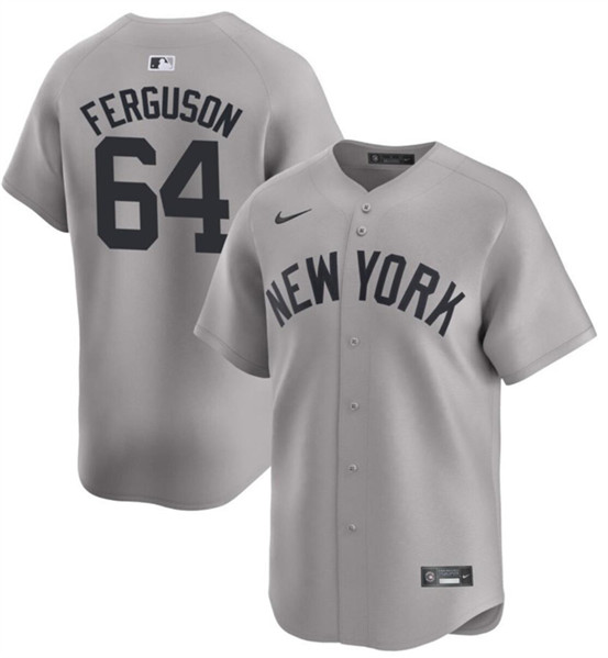 Men's New York Yankees #64 Caleb Ferguson Gray 2024 Home Limited Cool Base Stitched Baseball Jersey