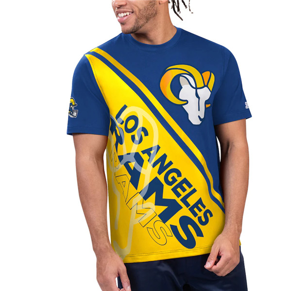 Men's Los Angeles Rams Blue/Yellow Starter Finish Line T-Shirt