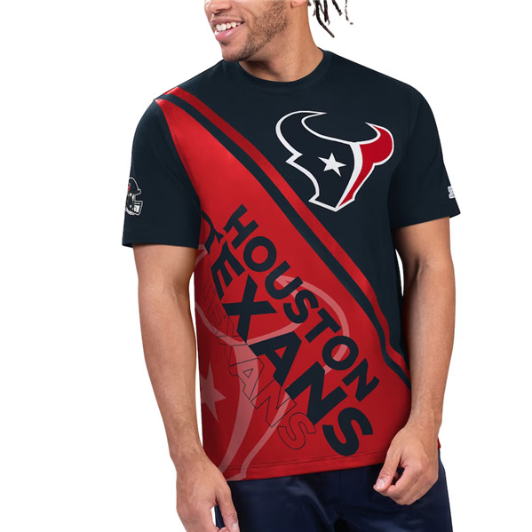 Men's Houston Texans Black/Red Starter Finish Line T-Shirt