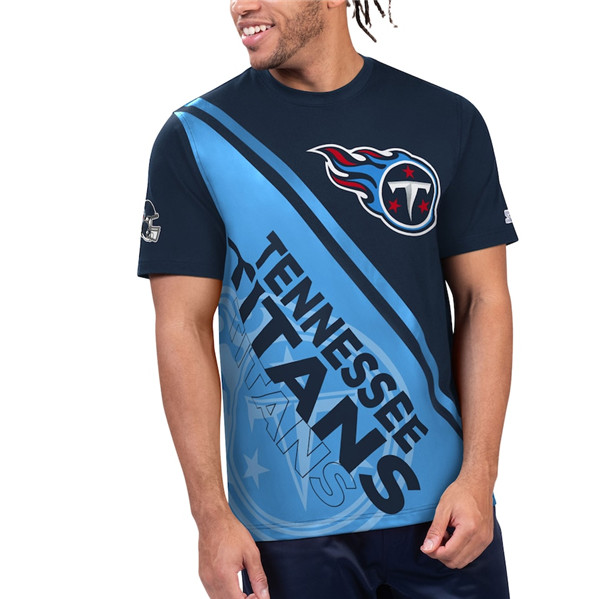 Men's Tennessee Titans Navy/Blue Starter Finish Line T-Shirt