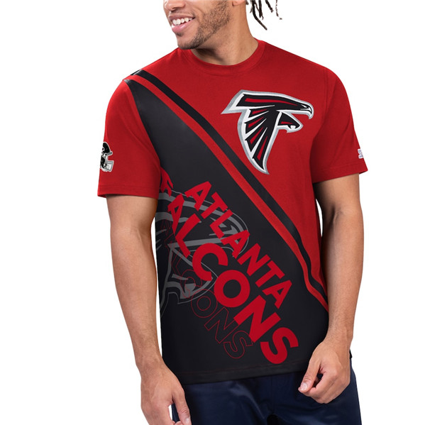 Men's Atlanta Falcons Red/Black Starter Finish Line T-Shirt
