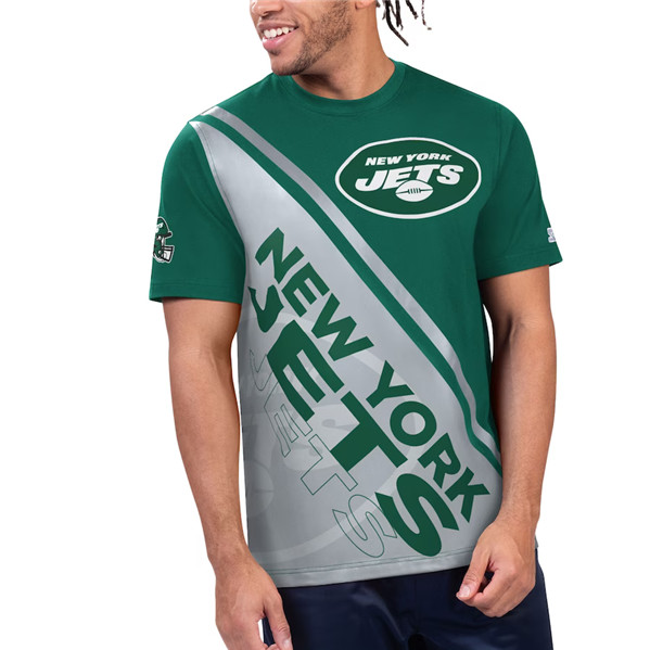 Men's New York Jets Green/Gray Starter Finish Line T-Shirt