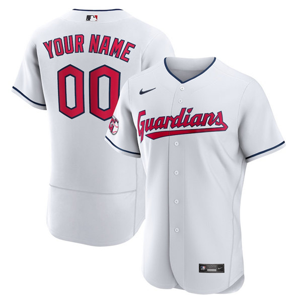 Men's Cleveland Guardians ACTIVE PLAYER Custom White Stitched Jersey