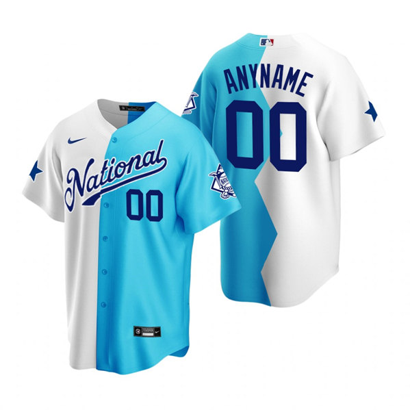 Men's National Customized 2022 All-Star Cool Base White/Teal Stitched Baseball Jersey
