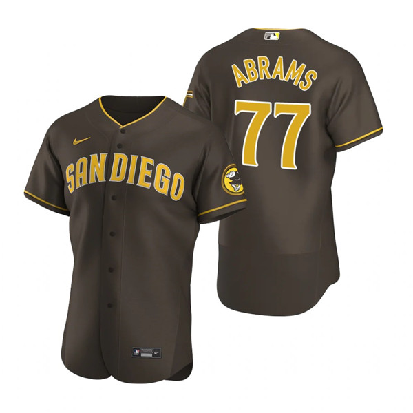 Men's San Diego Padres #77 C.J. Abrams Brown Flex Base Stitched Baseball Jersey