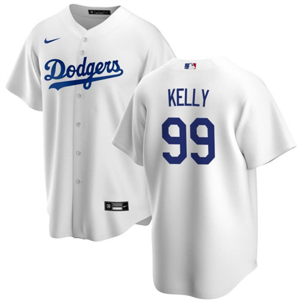 Men's Los Angeles Dodgers #99 Joe Kelly White Cool Base Stitched Baseball Jersey