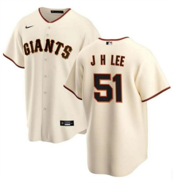 Men's San Francisco Giants #51 Jung Hoo Lee Cream Cool Base Stitched Baseball Jersey