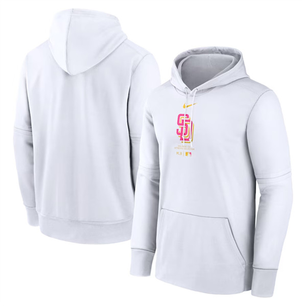 Men's San Diego Padres White Collection Practice Performance Pullover Hoodie