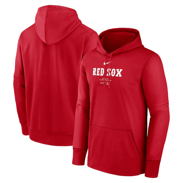 Men's Boston Red Sox Red Collection Practice Performance Pullover Hoodie