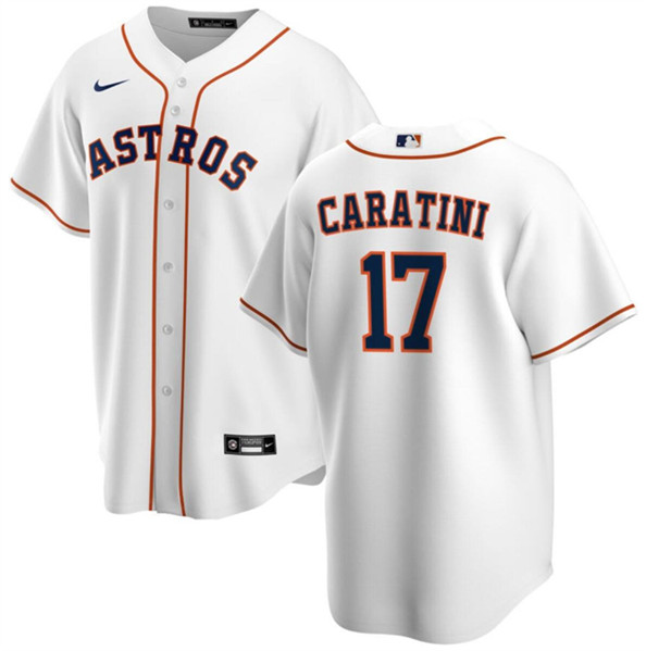 Men's Houston Astros #17 Victor Caratini White Cool Base Stitched Baseball Jersey
