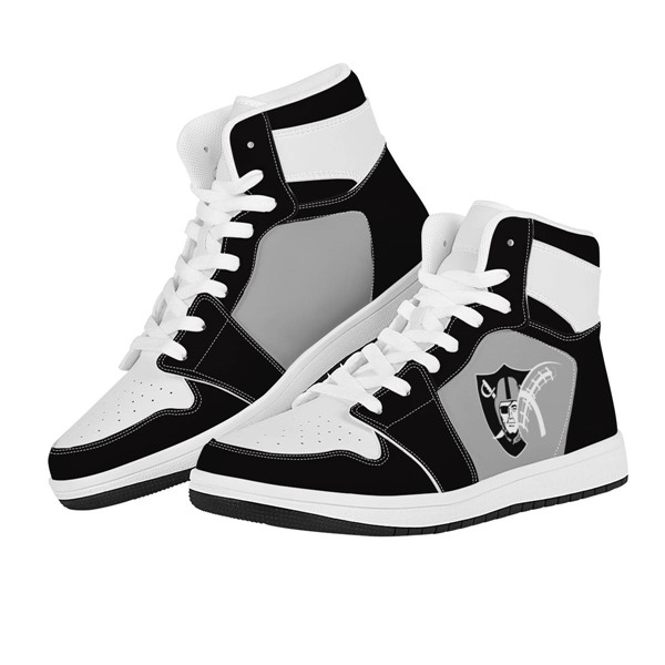 Women's Las Vegas Raiders AJ High Top Leather Sneakers 002