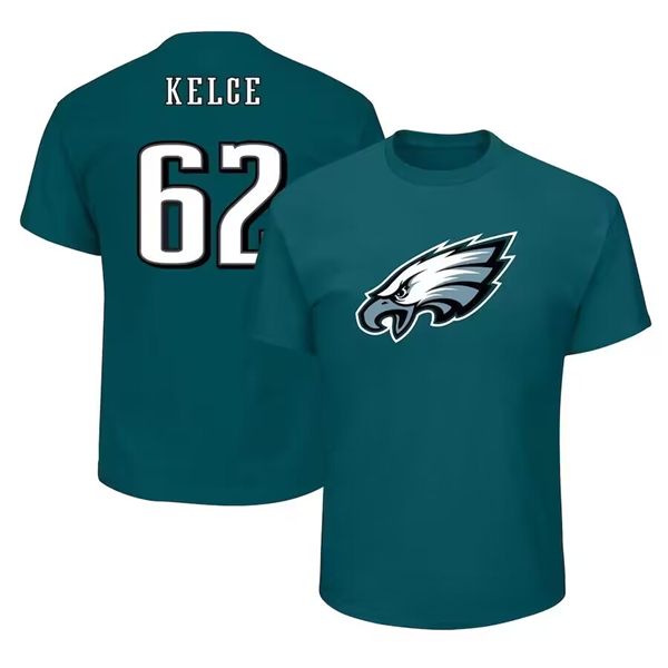 Men's Philadelphia Eagles #62 Jason Kelce Green Big & Tall T-Shirt