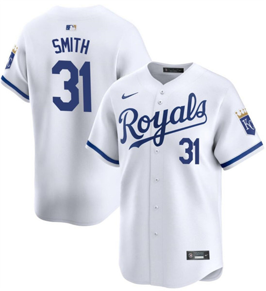 Men's Kansas City Royals #31 Will Smith White 2024 Home Limited Cool Base Stitched Baseball Jersey