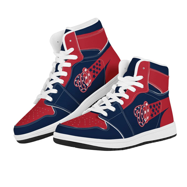 Women's Washington Nationals AJ High Top Leather Sneakers 001