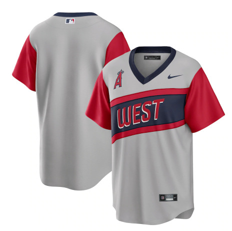 Men's Los Angeles Angels Blank 2021 Little League Classic Road Cool Base Stitched Baseball Jersey