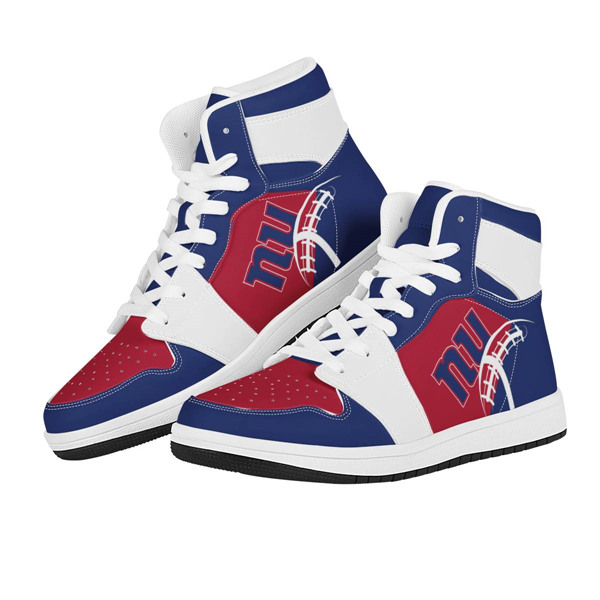 Women's New York Giants AJ High Top Leather Sneakers 002