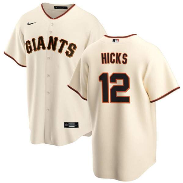 Men's San Francisco Giants #12 Jordan Hicks Cream Cool Base Stitched Baseball Jersey