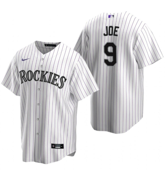 Men's Colorado Rockies #9 Connor Joe White Stitched Baseball Jersey