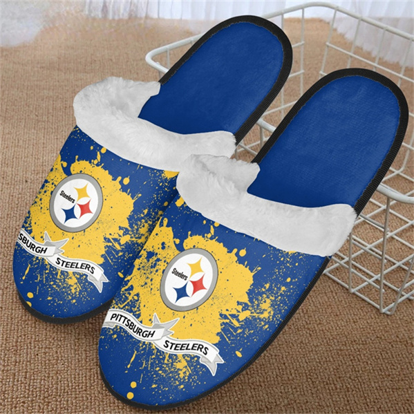 Men's Pittsburgh Steelers Team Logo Staycation Slippers/Shoes(Pls check description for details) 002