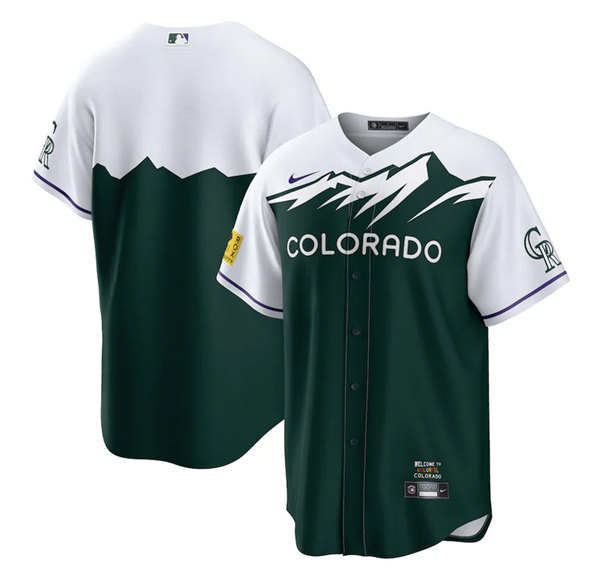 Men's Colorado Rockies Blank Green 2022 City Connect Stitched Baseball Jersey
