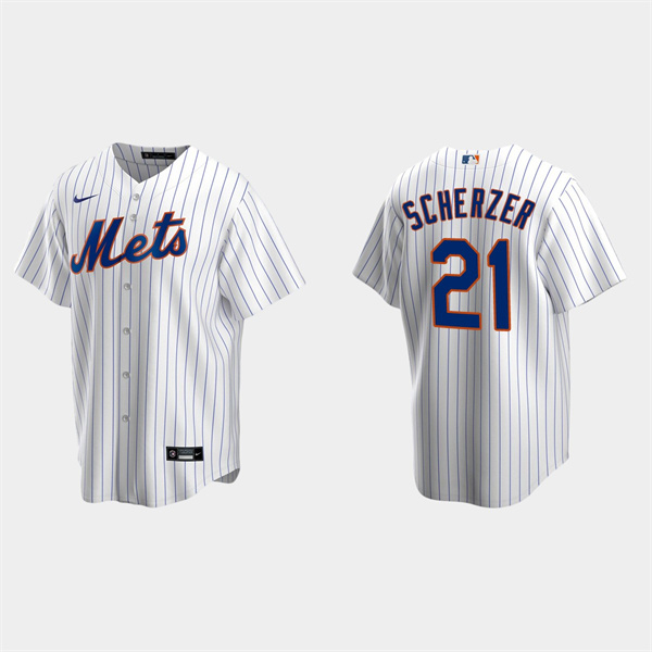Men's New York Mets #21 Max Scherzer White Cool Base Stitched Baseball Jersey
