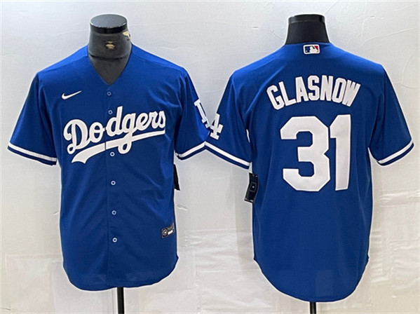 Men's Los Angeles Dodgers #31 Tyler Glasnow Blue Cool Base Stitched Baseball Jersey