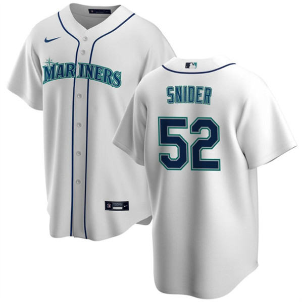 Men's Seattle Mariners #52 Collin Snider White Cool Base Stitched jersey