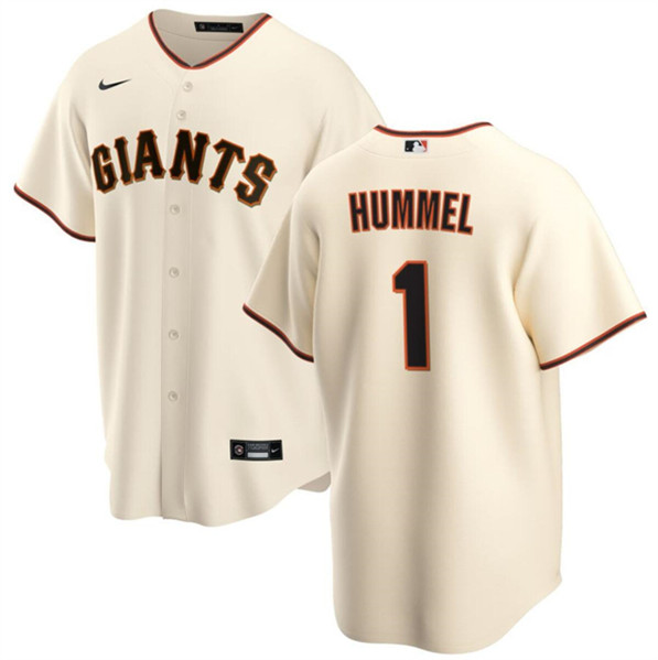 Men's San Francisco Giants #1 Cooper Hummel Cream Cool Base Stitched Jersey