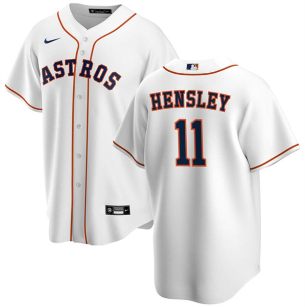 Men's Houston Astros #11 David Hensley White Cool Base Stitched Baseball Jersey