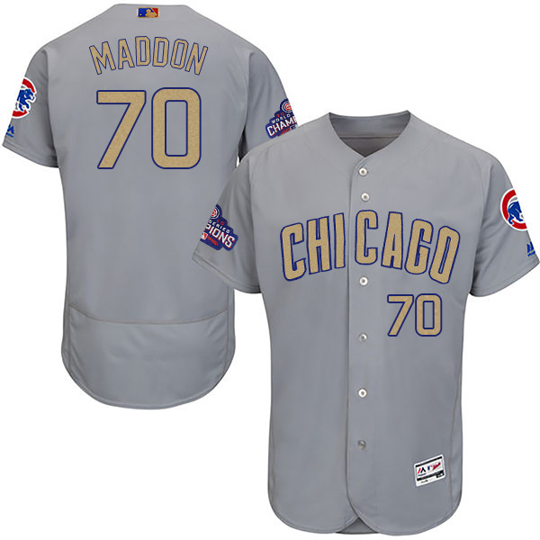 Men's Chicago Cubs #70 Joe Maddon World Series Champions Gold Program Flexbase Stitched MLB Jersey