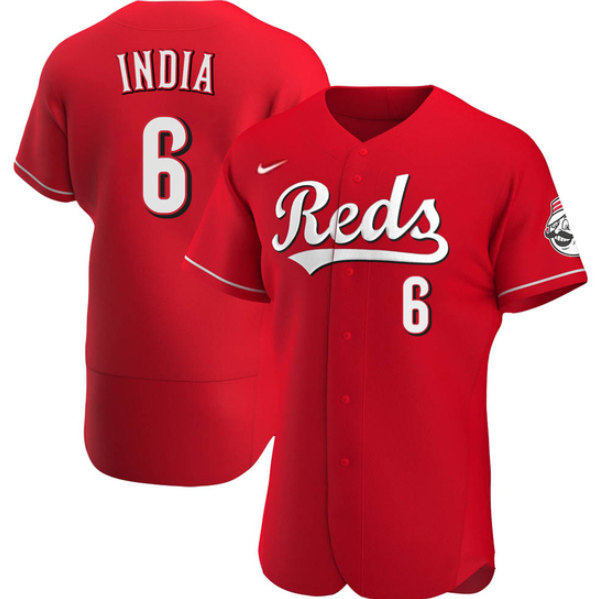 Men's Cincinnati Reds #6 Jonathan India Red Flex Base Stitched Jersey