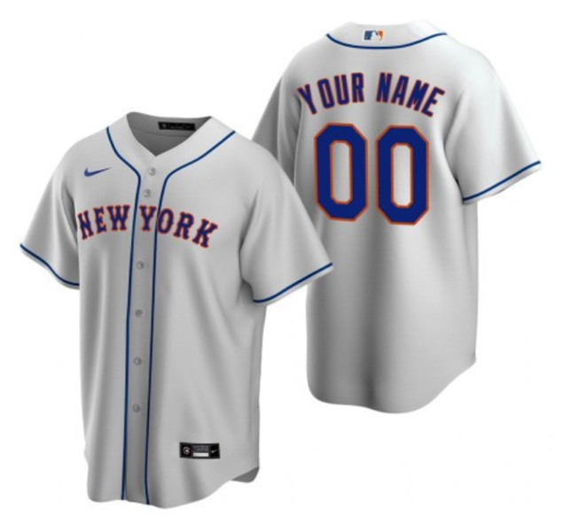 Men's New York Mets ACTIVE PLAYER Custom Gray Road Stitched MLB Jersey