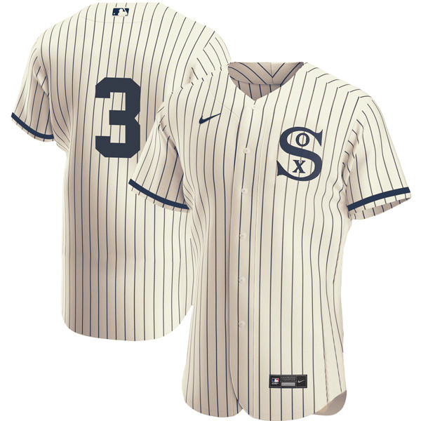 Men's Chicago White Sox #3 Harold Baines 2021 Cream/Navy Field of Dreams Flex Base Stitched Jersey