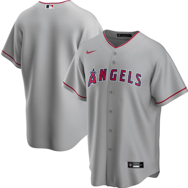 Men's Los Angeles Angels Grey Cool Base Stitched MLB Jersey