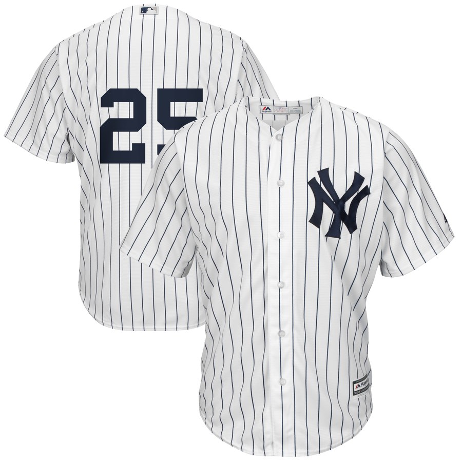 Men's MLB New York Yankees #25 Gleyber Torres White Player Stitched Jersey