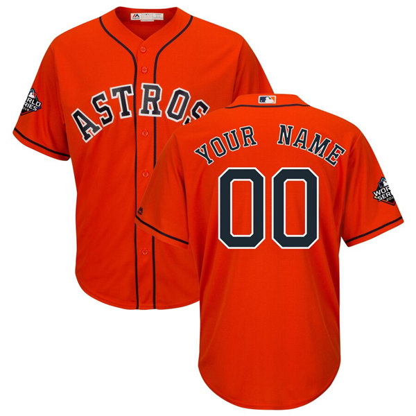 Men's Houston Astros ACTIVE PLAYER Majestic Orange 2019 World Series Bound Official Cool Base Custom Stitched Jersey