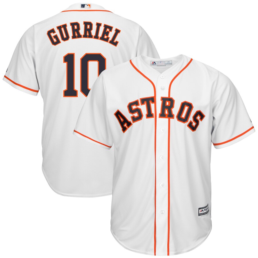 Men's Houston Astros #10 Yuli Gurriel Majestic White 2019 Cool Base Stitched MLB Jersey